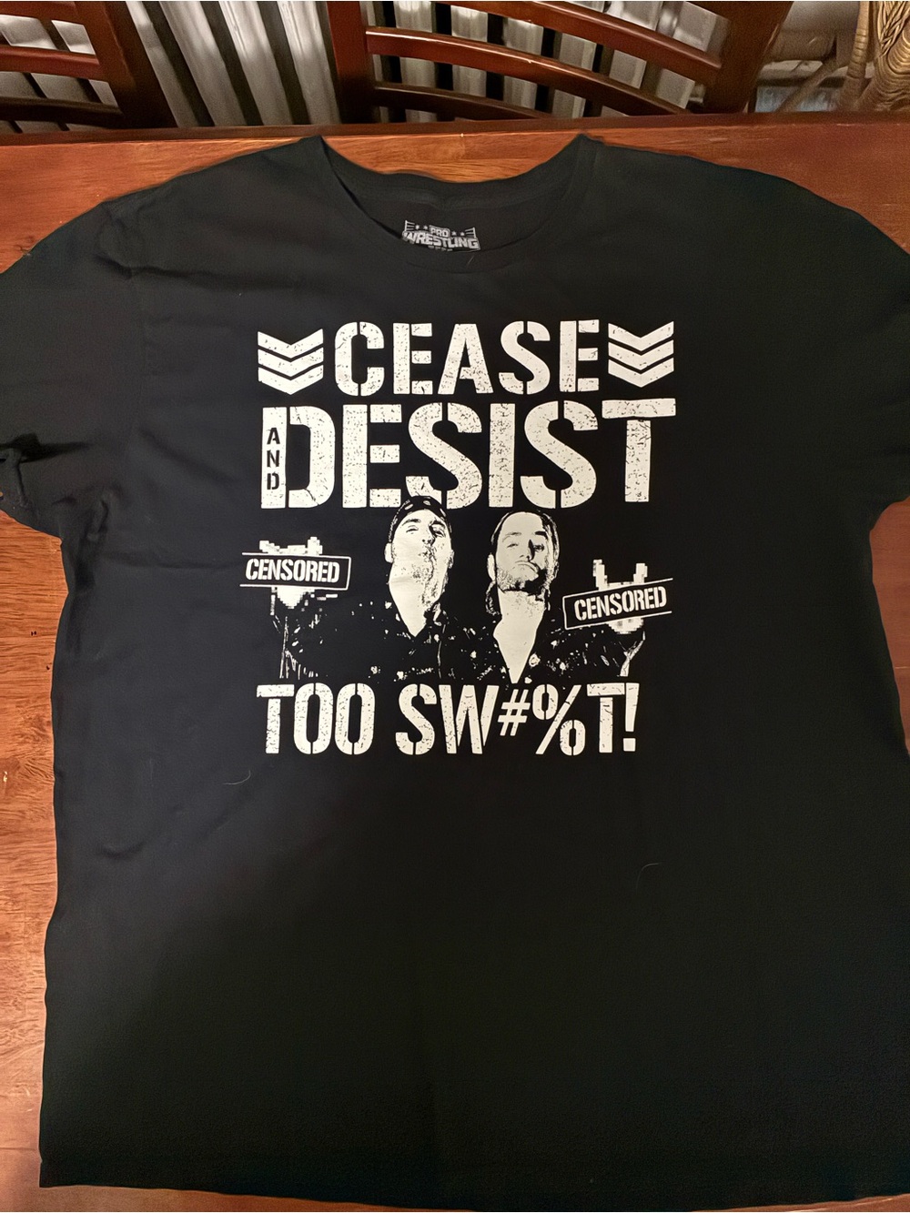 2017 Young Bucks Cease Desist Too Sweet Pro Wrestling Tees Shirt XL 24x29